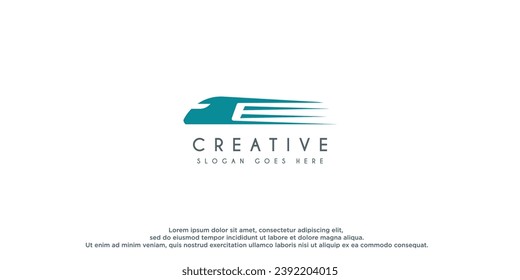 Fast Train Logo design vector illustration