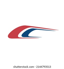 Logotipo de tren rápido - diseño vector concepto, transporte de metro futurista Logotipo - ilustración vectorial