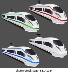 Fast train set isolated on grey vector