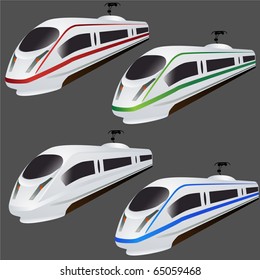 Fast train set vector isolated on grey