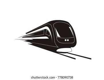 Fast train simple silhouette icon/illustration