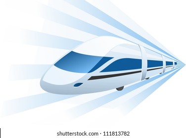 fast train speeding in motion