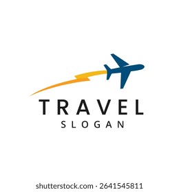 Fast Travel business logo flying plane logo Template with bolt symbol