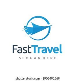 Fast Travel Logo Design Vector