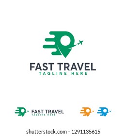 Fast Travel logo designs vector, Travel point logo template