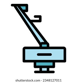 Fast trimmer icon outline vector. Garden lawn. Weed tool color flat