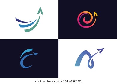 Fast trip travel vector creative logo set for agency graphic symbol and traveling agent logo template