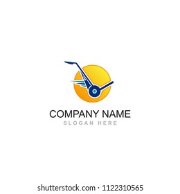fast trolley vector logo design 