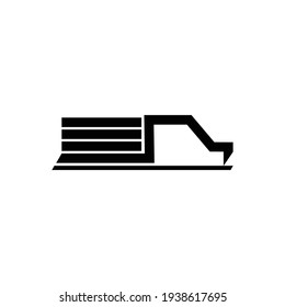Fast truck cargo logistics delivery - outline logo design vector