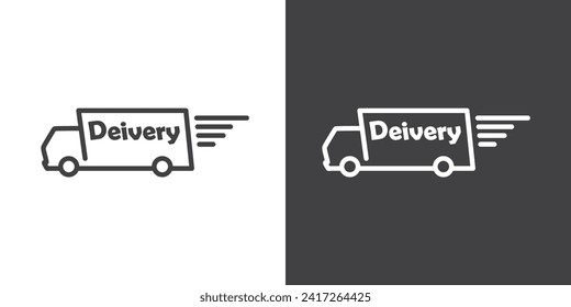 Fast truck delivery icon flat vector illustration for apps and websites. Express delivery trucks, Delivery service, Delivery icon vector illustration.