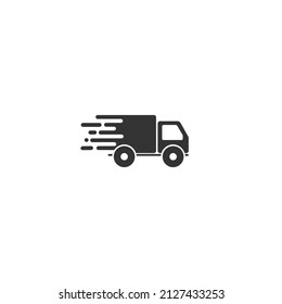 Camión rápido. Icono de entrega rápida. Vector en plano