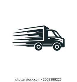 Diseño rápido de la Plantilla de la Ilustración vectorial del logotipo de la entrega del camión