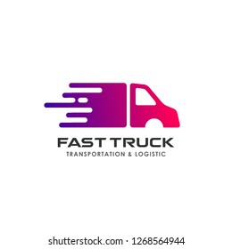 fast truck delivery services logo design. cargo logo design template icon vector