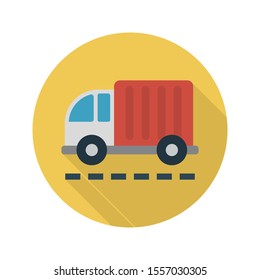 fast truck vector flat colour icon 