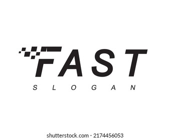 Fast Typography Logo Race Flag Symbol Stock Vector (Royalty Free ...