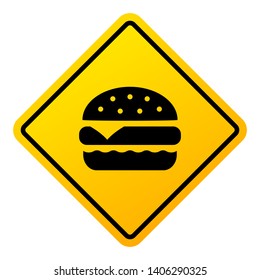 Fast unhealthy food warning vector sign isolated on white background