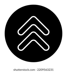 Fast upward arrow icon, editable vector