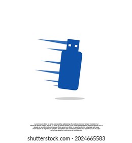 Fast usb logo design, on isolated background, fast flashdrive logo design icon template,