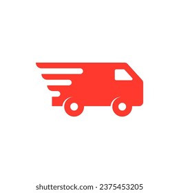 Fast Van Delivery Logo on White Background