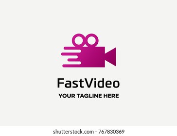 Fast Video Logo Template Design Vector, Emblem, Design Concept, Creative Symbol, Icon