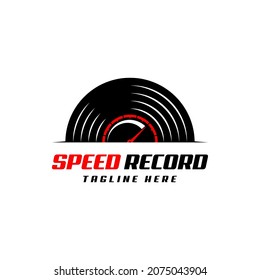 fast vinyl record, logo design template