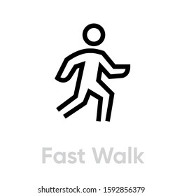 Fast Walk Icon. Editable Stroke