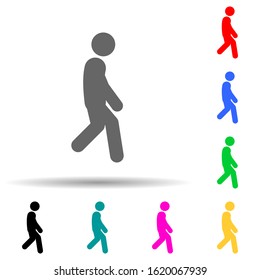 Fast, walking multi color style icon. Simple glyph, flat vector of walking