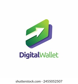 fast wallet with arrow sign logo design.