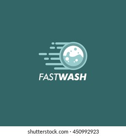 Fast Wash Logo Design template. Vector illustration. Flat style