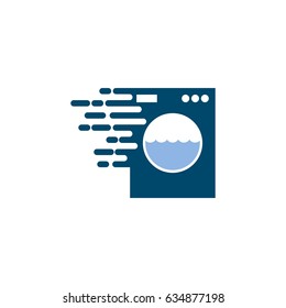 Fast Washing Machine Logo Illustration