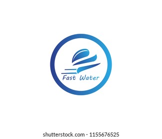Fast water icon logo vector template