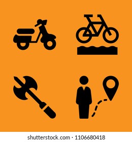 fast, wheel, transportation and nostalgia icons set. Vector illustration for web and design