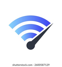 Fast WiFi icon. Speed test. High speed wireless internet. WiFi with arrow sign. 