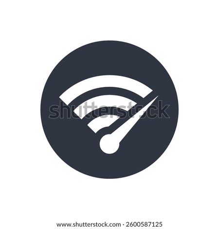 Fast WiFi icon. Speed test. High speed wireless internet. WiFi with arrow sign. 