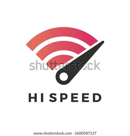 Fast WiFi icon. Speed test. High speed wireless internet. WiFi with arrow sign. 