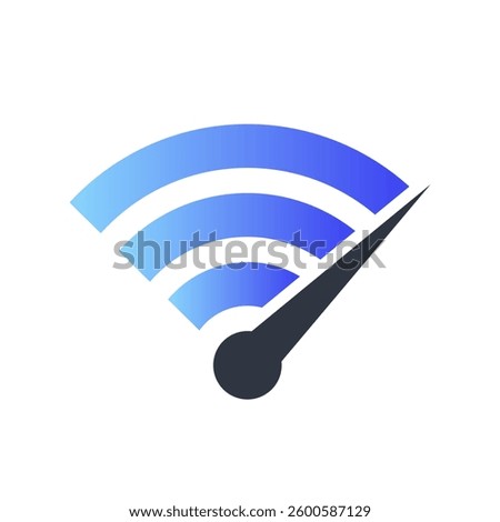 Fast WiFi icon. Speed test. High speed wireless internet. WiFi with arrow sign. 