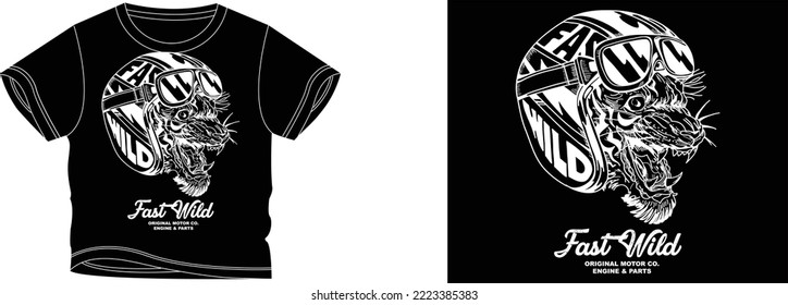 Fast Wild t-shirt design background color is a black and t-shirt color is a black beautiful color and beautiful design