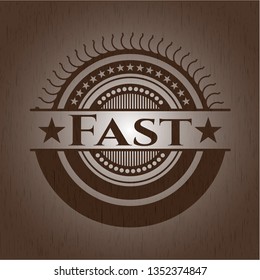Fast wood icon or emblem