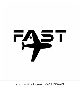 Fast word design with airplane symbol.
