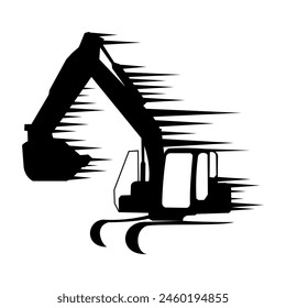 Fast work excavator illustration design vector