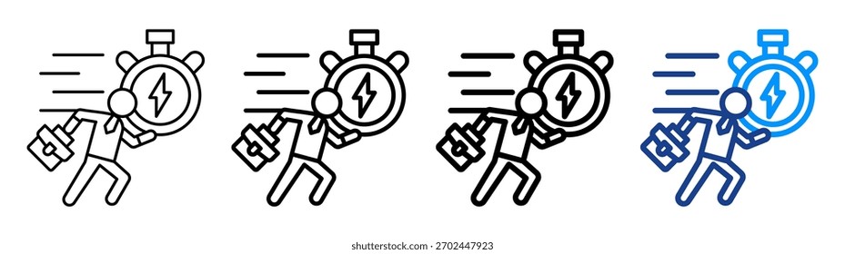 Fast Work Icon Different Outline Collection Set