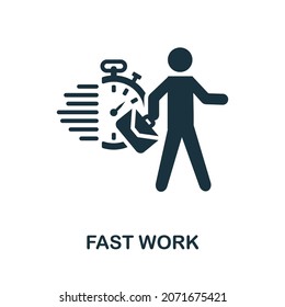 Fast Work icon. Monochrome sign from digital transformation collection. Creative Fast Work icon illustration for web design, infographics and more