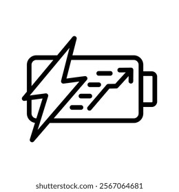 Fast-Charging Icon Lineal Style Vector Illustration