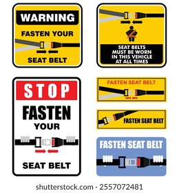 Fasten seat belts, sign vector
