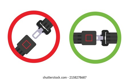 Fasten your seat belt, it is forbidden to drive, flight without fastening your seat belt. Take care of your safety. Information banner. Vector illustration