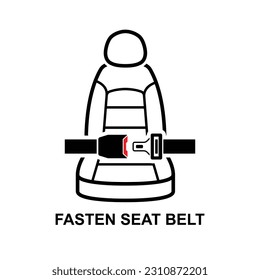 Fasten your seat belt icon isolated on background vector illustration.