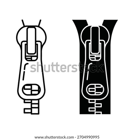 Fastener element clothing accessory zipper pull icons