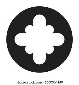 Fastener head vector icon.Black vector icon isolated on white background fastener head.