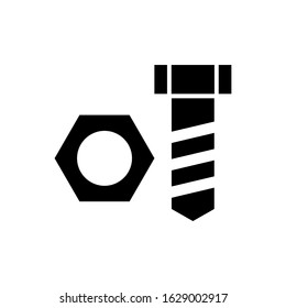 Fastener icon, Nut and bolt vector design illustration.