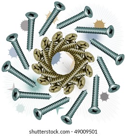 Fasteners, dowel's abstract spiral